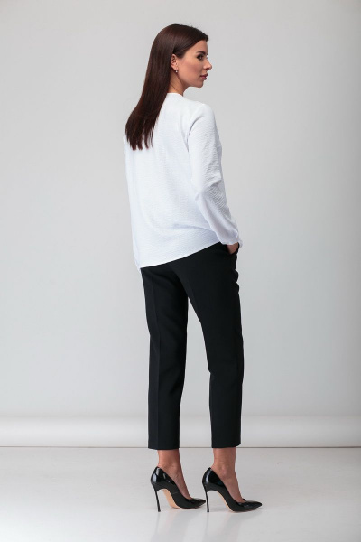 Двухпредметный костюм из текстиля с складками БАГРЯНИЦА 3055 белый - фото 3