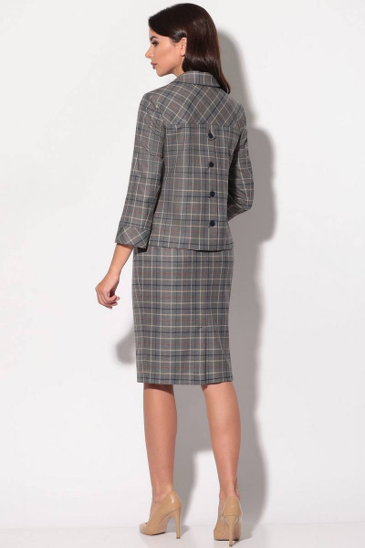 Жакет, юбка LeNata 21091 темно-серый-в-клетку - фото 2