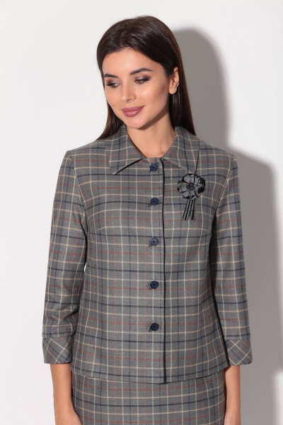 Жакет, юбка LeNata 21091 темно-серый-в-клетку - фото 3