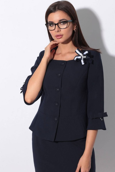 Жакет, юбка LeNata 22757 темно-синий - фото 4