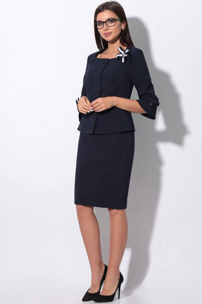 Жакет, юбка LeNata 22757 темно-синий - фото 2