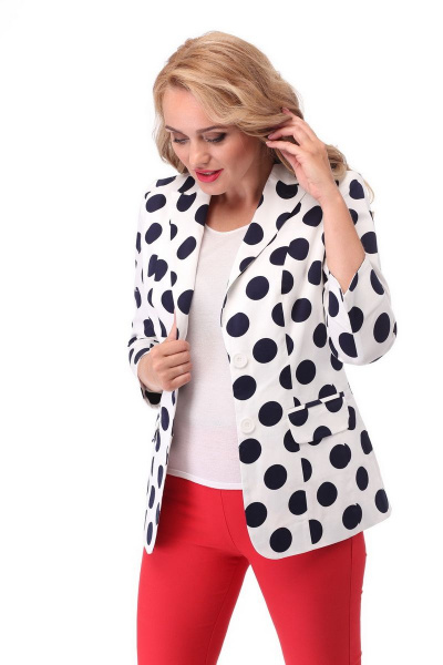 Жакет БелЭльСтиль 203 синий_горох - фото 4