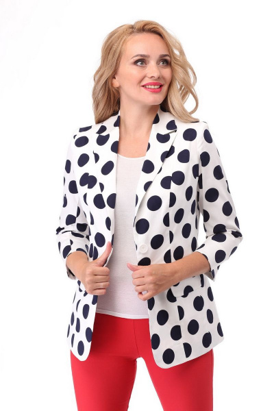 Жакет БелЭльСтиль 203 синий_горох - фото 2