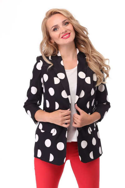 Жакет БелЭльСтиль 203 черный_горох - фото 4