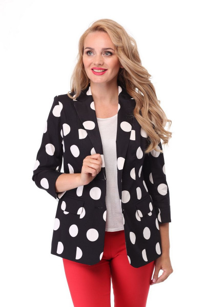 Жакет БелЭльСтиль 203 черный_горох - фото 1