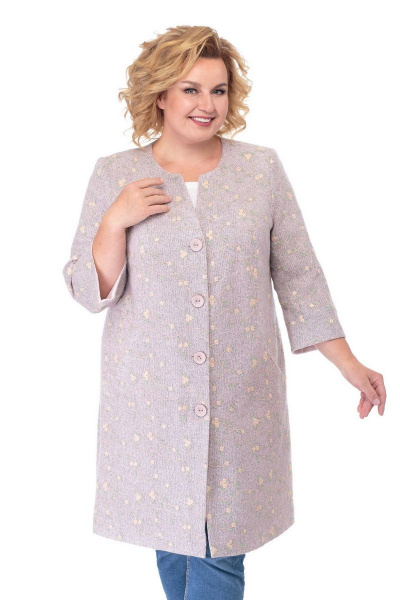 Пальто БелЭльСтиль 807 пудра - фото 5