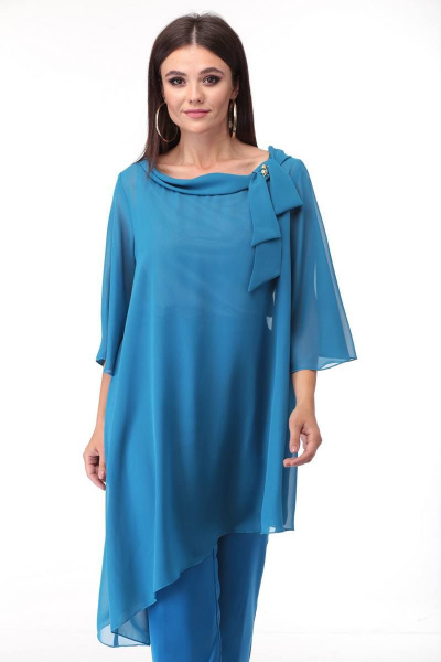 Блуза, брюки ANASTASIA MAK 660 лазурный - фото 2