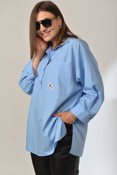 Рубашка GRATTO 2020 голубой - фото 1