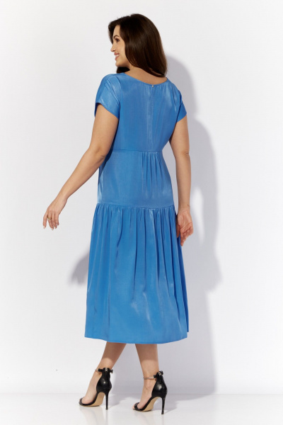 Легкое летнее платье синего цвета с разрезом и воланом TAiER 1291 василек - фото 4