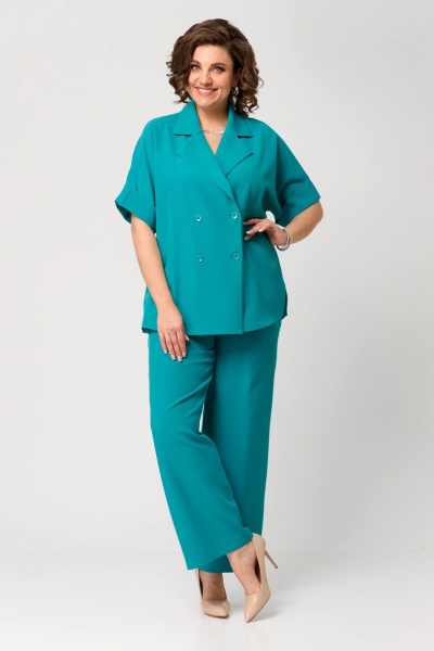 Блуза, брюки Runella 1614 бирюза - фото 1