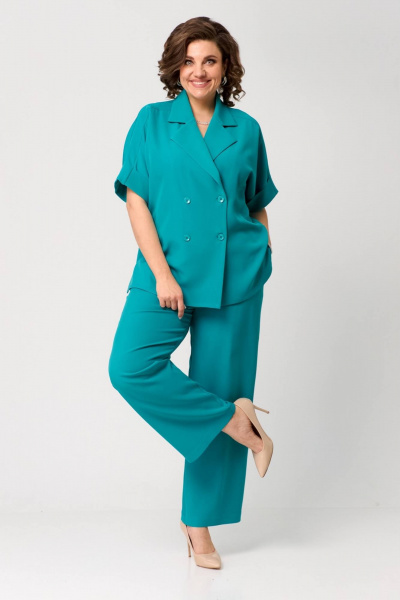 Блуза, брюки Runella 1614 бирюза - фото 2