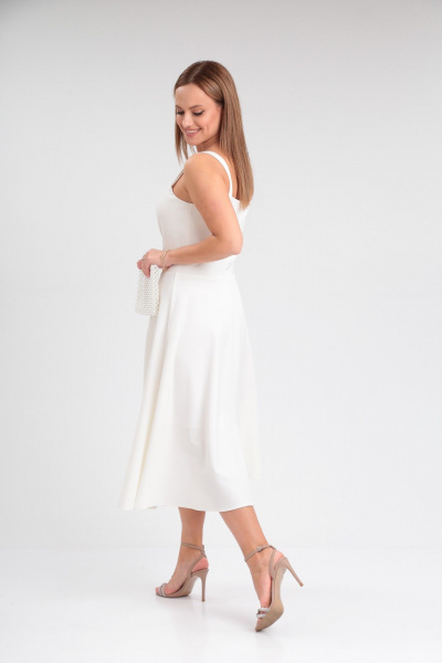 Нарядный комплект жакет и сарафан из текстиля T&N 7522 белый_молочный - фото 10