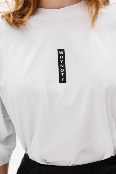 Футболка из трикотажа с принтом на каждый день EOLA 2644 белый - фото 3