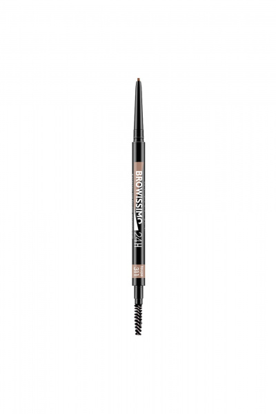 Карандаш для бровей коричневый, эффект густых натуральных бровей LUXVISAGE BROWISSIMO_ultra_slim_super_stay_24H 311 taupe - фото 1