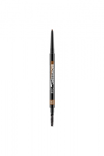 Карандаш для бровей коричневый, выдвижной, без заточки LUXVISAGE BROWISSIMO_ultra_slim_super_stay_24H 312 smoky - фото 1