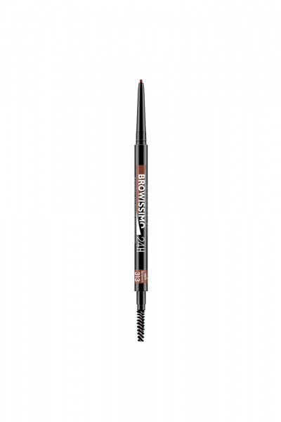 Карандаш для бровей коричневый, мягкий грифель, стойкий LUXVISAGE BROWISSIMO_ultra_slim_super_stay_24H 313 ash brown - фото 1