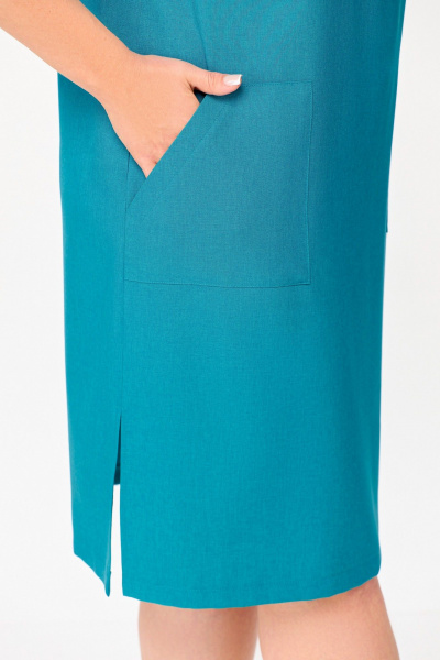 Бирюзовое платье незаменимо на каждый день из вискозы и текстиля Swallow 717.2 - фото 10