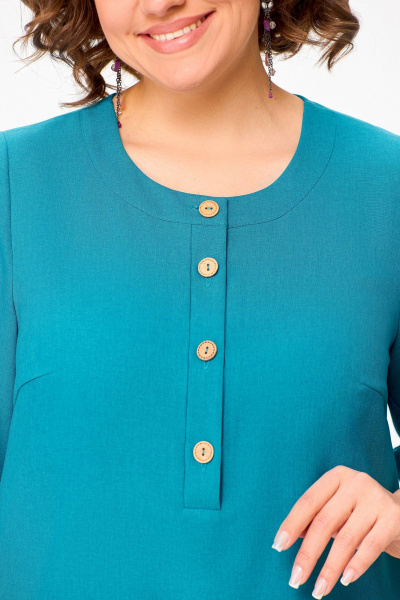 Бирюзовое платье незаменимо на каждый день из вискозы и текстиля Swallow 717.2 - фото 9