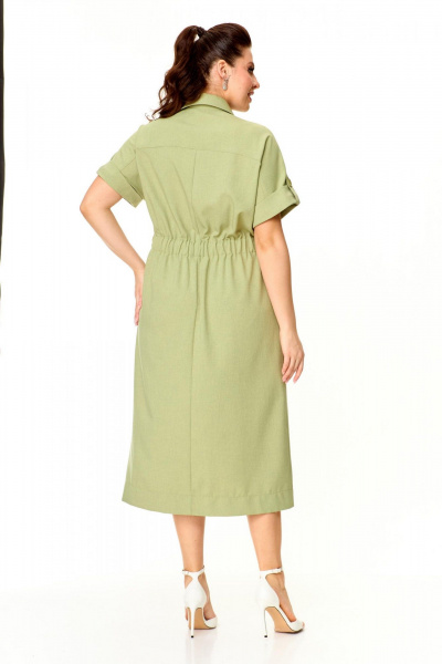 Летнее платье прямого кроя из лен и текстиля с коротким рукавом Надин-Н 2153 - фото 3