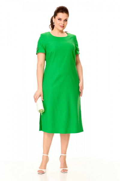 Платье с разрезами и пришивным поясом из текстиля для лета Надин-Н 2155 - фото 1