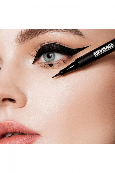 Подводка для глаз черная матовая водостойкая LUXVISAGE Matt_tattoo_waterproof_24H_smudgeproof черная - фото 2