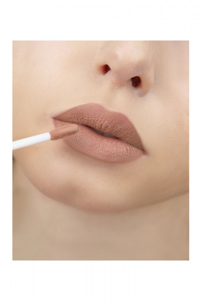 Круглогодичный матовый блеск для губ с витамином Е LUXVISAGE PIN-UP_ultra_matt 23 latte - фото 2