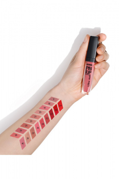 Круглогодичный матовый блеск для губ с витамином Е LUXVISAGE PIN-UP_ultra_matt 30 red salsa - фото 3