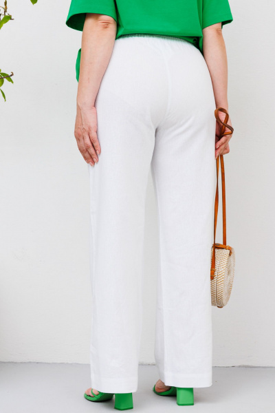 Комплект майка и льняные брюки с приятной печатью BRELA 2358 зеленый-белый - фото 6