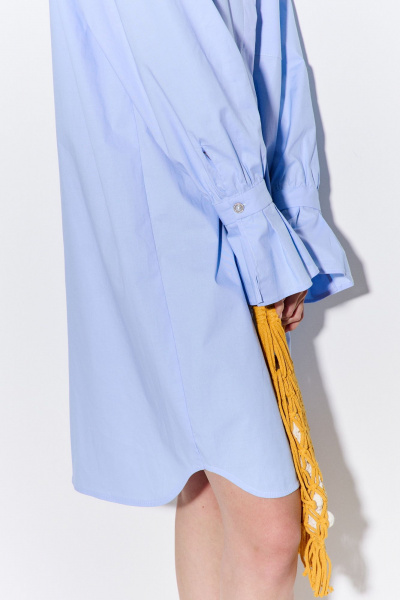 Платье-рубашка оверсайз со спущенными рукавами FLAIM 1073 голубой - фото 8