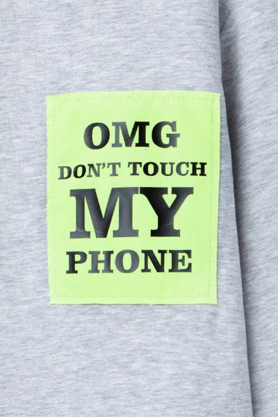 Демисезонный подростковый джемпер-обманка из хлопка и трикотажа Bell Bimbo 202149 серый меланж - фото 3