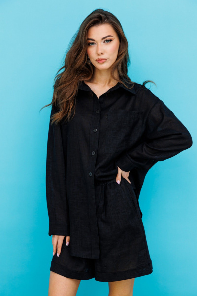 Льняной костюм: рубашка с длинным рукавом и шорты Tattica 711.1 - фото 2