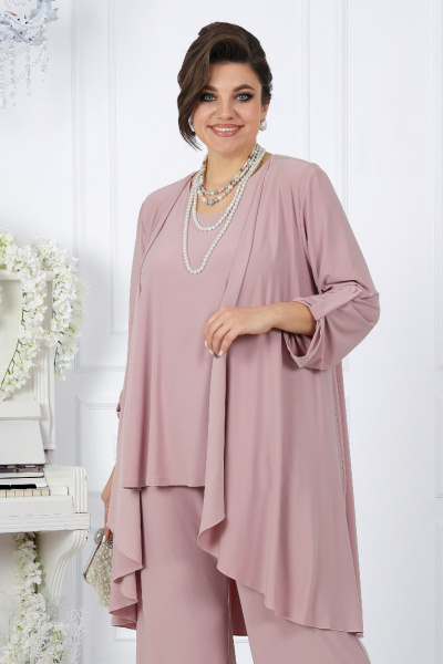 Блуза, брюки, кардиган Ninele 5994 пудра - фото 3