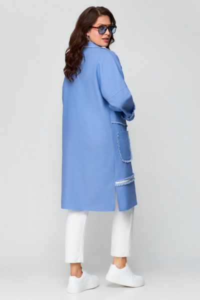 Плащ, прямого силуэта без застежки Svetlana-Style 2010 голубой_лед - фото 2
