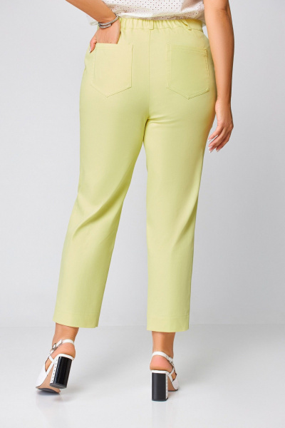 Летние прямые брюки из текстиля и хлопка с карманами Swallow 748 нежно-лимонный - фото 8