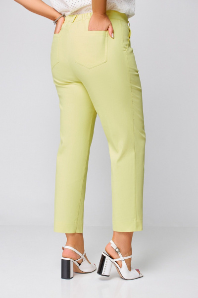 Летние прямые брюки из текстиля и хлопка с карманами Swallow 748 нежно-лимонный - фото 7