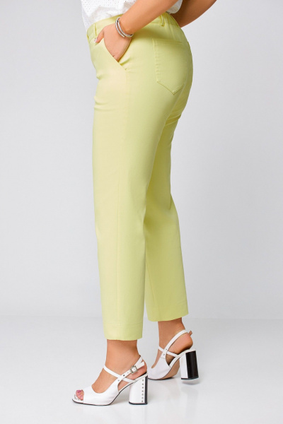 Летние прямые брюки из текстиля и хлопка с карманами Swallow 748 нежно-лимонный - фото 5
