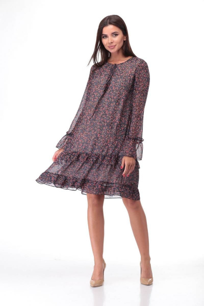 Платье из шифона с запахом и воланами по низу TawiFa 1046 - фото 4