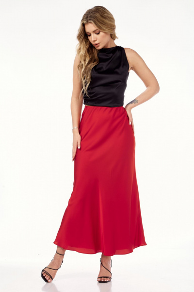 Облегающая юбка из текстиля с косым покроем Lady Line 558/1 красный - фото 3