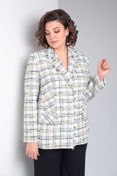 Жакет Lady Line 557 белый-ассорти_клетка - фото 3