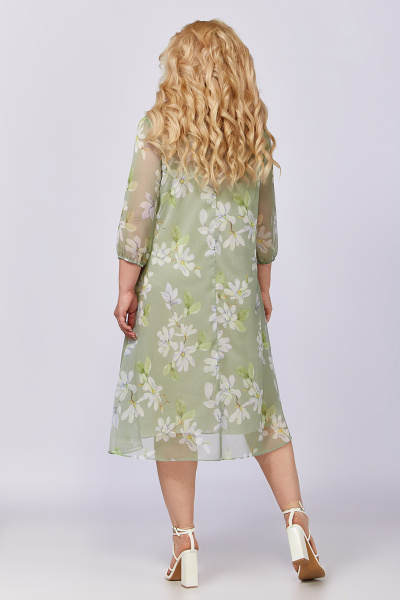 Элегантное шифоновое платье А-силуэта с поясом Algranda А3946-а-4 - фото 3