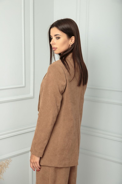 Жакет SandyNa 13828 песочно-коричневый - фото 4