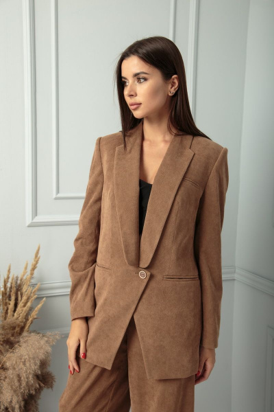 Жакет SandyNa 13828 песочно-коричневый - фото 1