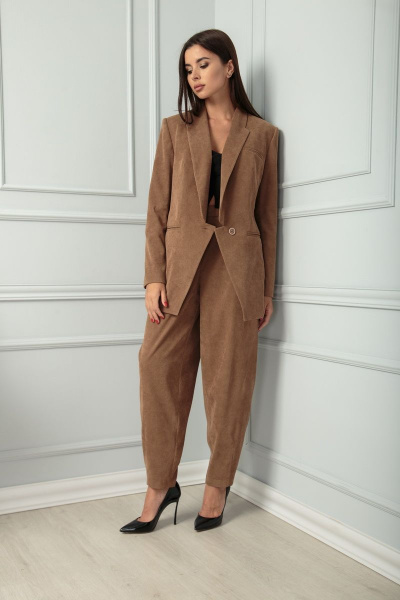 Жакет SandyNa 13828 песочно-коричневый - фото 3