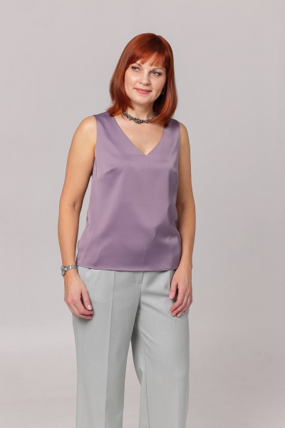 Летний свободный платье с карманами и спущенными плечами Соджи 582 лавандовый - фото 2