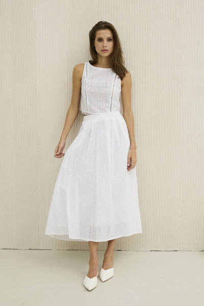 Топ и юбка из хлопка с вышивкой ришелье DAVA 170 - фото 5