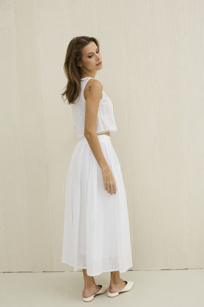 Топ и юбка из хлопка с вышивкой ришелье DAVA 170 - фото 2