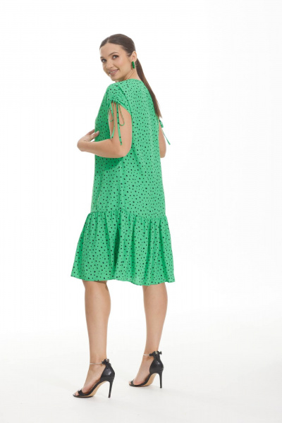 Летнее платье из нежной вискозы с V-образным вырезом Elady 4457 зеленый_горох - фото 6