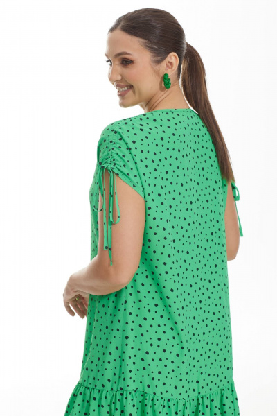Летнее платье из нежной вискозы с V-образным вырезом Elady 4457 зеленый_горох - фото 5