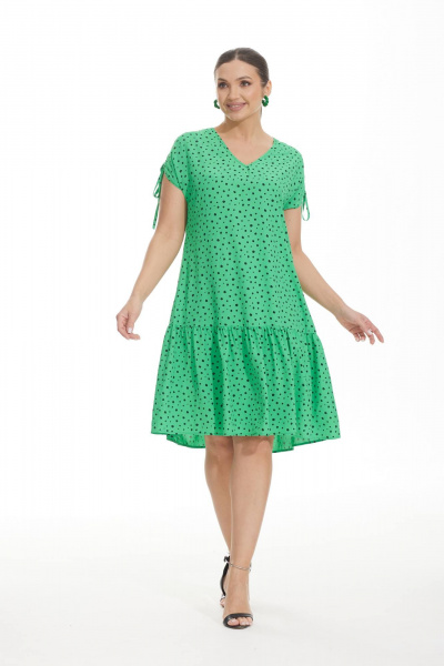 Летнее платье из нежной вискозы с V-образным вырезом Elady 4457 зеленый_горох - фото 4