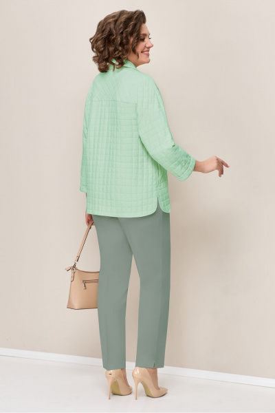 Блуза, брюки, жакет VOLNA 1335 светло-мятный, белый - фото 2